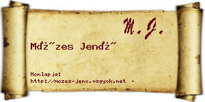 Mózes Jenő névjegykártya