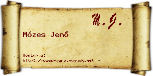 Mózes Jenő névjegykártya