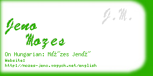 jeno mozes business card